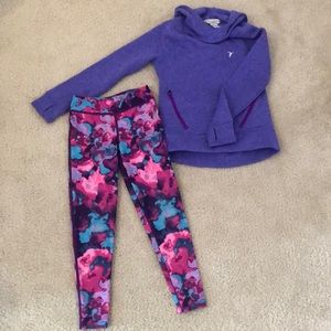 Old Navy Active Girls Sweatshirt & Reebok leggings